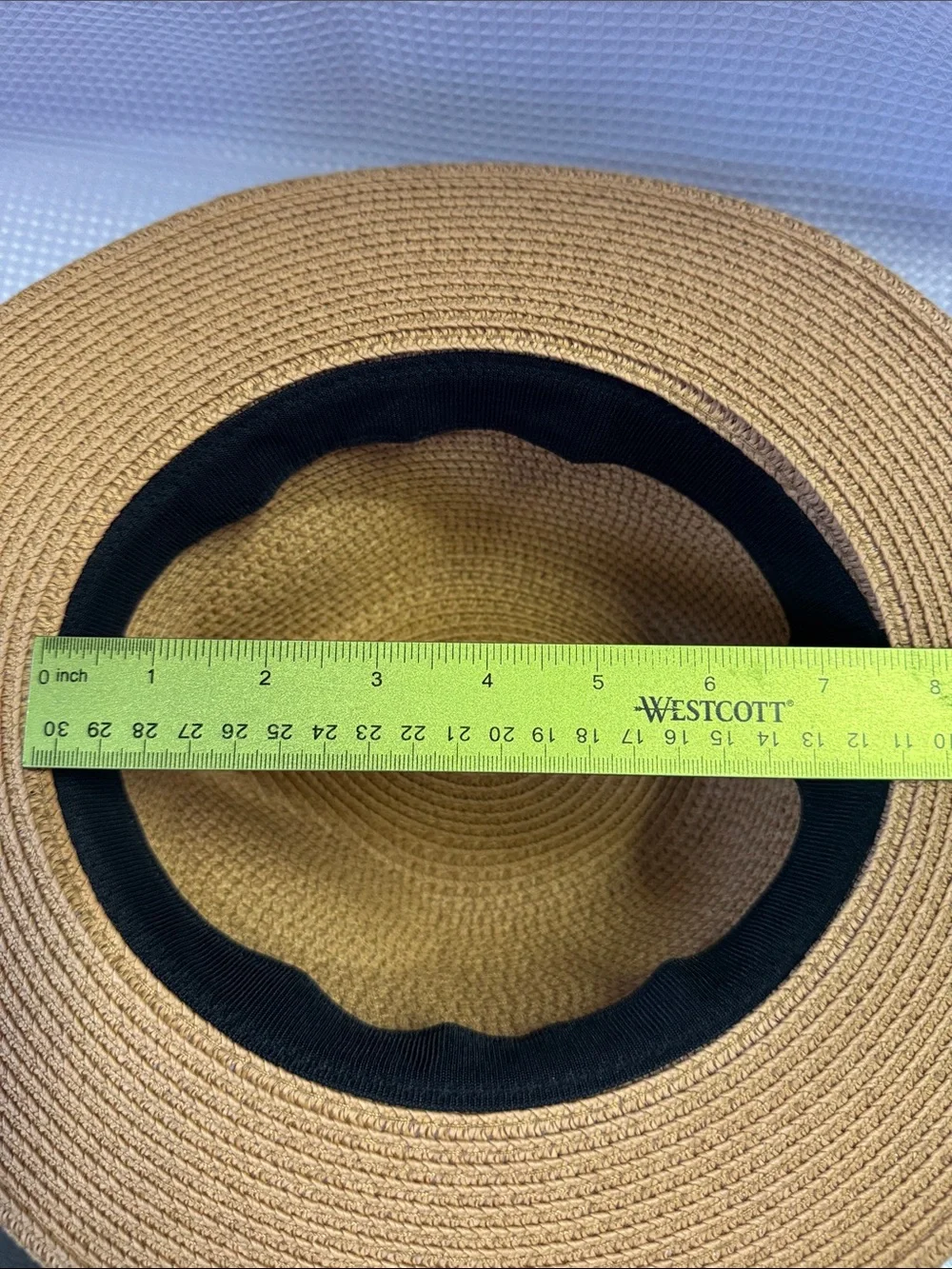 Panama style Fedora with suede tassel band beach sun paper straw hat NWOT - Picture 7 of 8